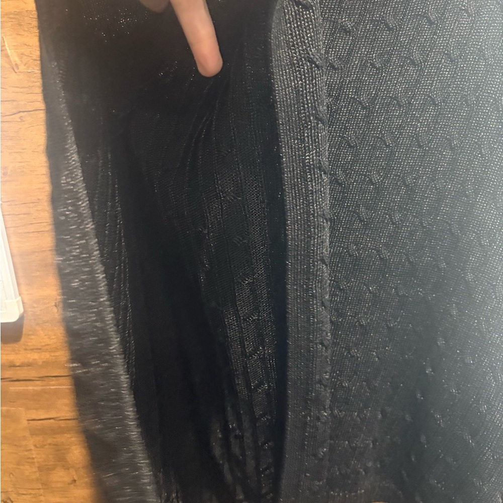 Ralph Lauren Black Cable Knit Poncho - Picture 5 of 7